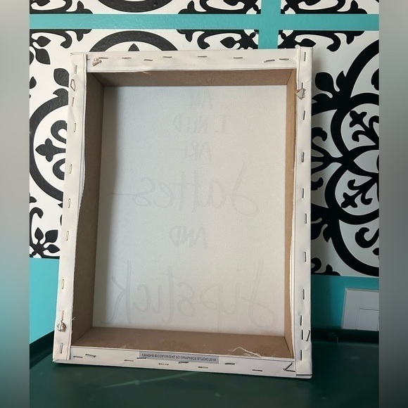 All I Need Are Lattes And Lipstick canvas wall decor - Picture 2 of 5